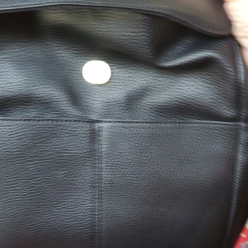 Nanette Lepore Black Leather Texture Convertabile Bag Or Backpack with Gold Logo